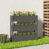 Plantekasse i massivt fyrretræ - Dekorativ til stuer og altaner | Størrelse: 112x25x104,5 cm | Farve: Grå