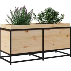 Plantekasse i massivt fyrretræ - Dekorativ have- og altankasse | Størrelse: 100x40x50 cm