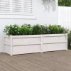 Plantekasse i massivt fyrretræ - Dekorativ til have og terrasse | Størrelse: 180x50x50 cm | Farve: Hvid