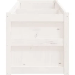 Plantekasse i massivt fyrretræ - Dekorativ til have og terrasse | Størrelse: 180x50x50 cm | Farve: Hvid