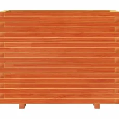 Plantekasse i massivt fyrretræ - Dekorativ havekasse | Størrelse: 90x40x72 cm | Farve: Gyldenbrun
