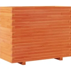 Plantekasse i massivt fyrretræ - Dekorativ havekasse | Størrelse: 90x40x72 cm | Farve: Gyldenbrun
