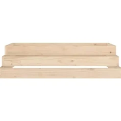 Plantekasse i massivt fyrretræ - 110x110x27 cm | Farve: Naturlig træfinish