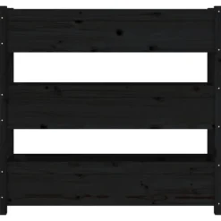 Plantekasse i massivt fyrretræ - Dekorativ til altaner | Størrelse: 112x25x104,5 cm | Farve: Sort