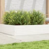 Plantekasse i massivt fyrretræ - Dybde 100 cm | Farve: Hvid | Størrelse: 100x100x23 cm