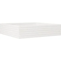 Plantekasse i massivt fyrretræ - Dybde 100 cm | Farve: Hvid | Størrelse: 100x100x23 cm