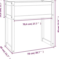 Plantekasse i massivt fyrretræ - Robust og dekorativ | Størrelse: 78x40x81 cm