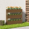 Plantekasse i massivt fyrretræ - Stabil og dekorativ | Størrelse: 112x25x104,5 cm | Farve: Gyldenbrun