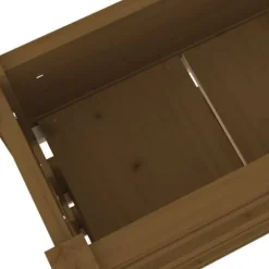 Plantekasse i massivt fyrretræ - Stabil og dekorativ | Størrelse: 112x25x104,5 cm | Farve: Gyldenbrun