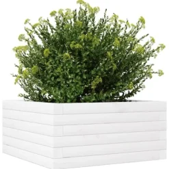 Plantekasse i massivt fyrretræ - Dybde: 50x50x23 cm | Farve: Hvid