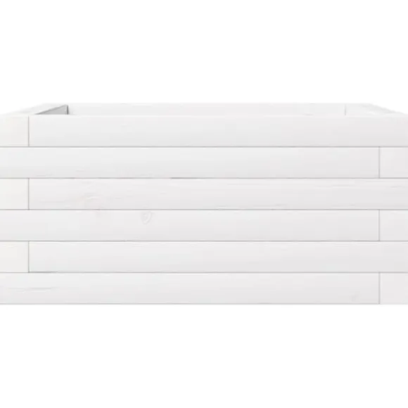 Plantekasse i massivt fyrretræ - Dybde: 50x50x23 cm | Farve: Hvid