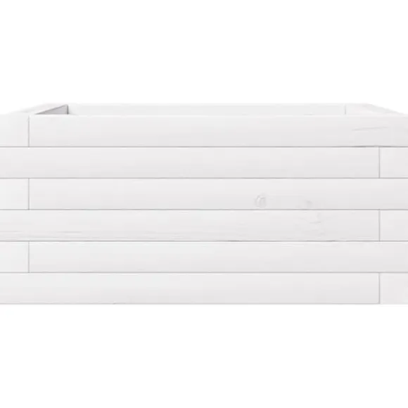 Plantekasse i massivt fyrretræ - Dybde: 50x50x23 cm | Farve: Hvid
