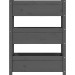 Plantekasse i massivt fyrretræ - Dekorativ blomsterkasse | Størrelse: 77x25x104,5 cm | Farve: Grå