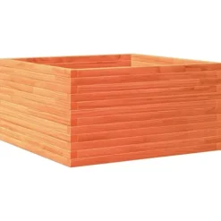 Plantekasse i massivt fyrretræ - 90x90x46 cm | Farve: Gyldenbrun