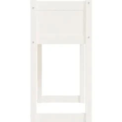 Plantekasse i massivt fyrretræ - Dekorativ blomsterkasse | Størrelse: 78x40x81 cm | Farve: Hvid