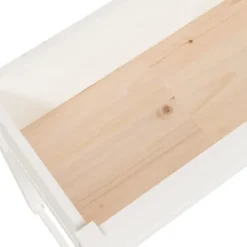 Plantekasse i massivt fyrretræ - Dekorativ blomsterkasse | Størrelse: 78x40x81 cm | Farve: Hvid