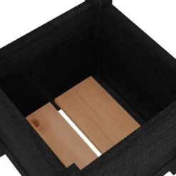 Plantekasse i massivt fyrretræ - Blomsterkasse | Størrelse: 31x31x31 cm | Farve: Sort