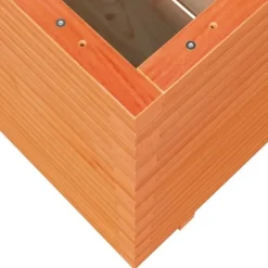 Plantekasse i massivt fyrretræ - Dekorativ til have og terrasse | Størrelse: 70x70x72 cm | Farve: Gyldenbrun