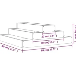 Plantekasse i massivt fyrretræ - Dekorativ og robust | Størrelse: 80x80x27 cm