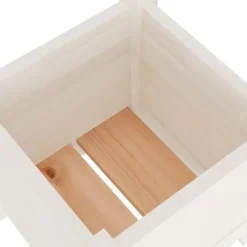 Plantekasse i massivt fyrretræ - Ideel til planter og blomster | Størrelse: 31x31x31 cm | Farve: Hvid