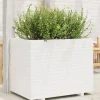 Plantekasse i massivt fyrretræ - Dekorativ havekasse | Størrelse: 90x60x72 cm | Farve: Hvid