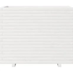 Plantekasse i massivt fyrretræ - Dekorativ havekasse | Størrelse: 90x60x72 cm | Farve: Hvid