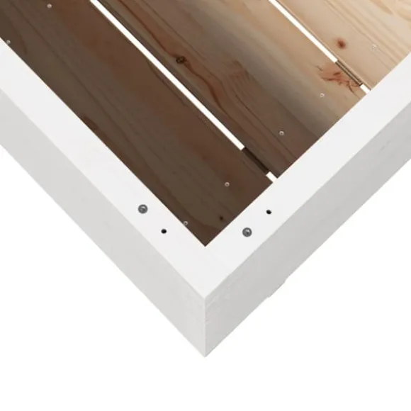 Plantekasse i massivt fyrretræ - Dekorativ havekasse | Størrelse: 90x60x72 cm | Farve: Hvid