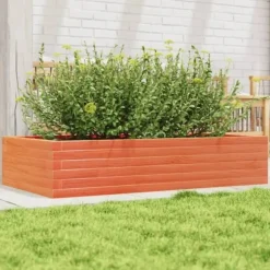 Plantekasse i massivt fyrretræ - Dybde 110 cm | Farve: Gyldenbrun | Størrelse: 110x60x23 cm