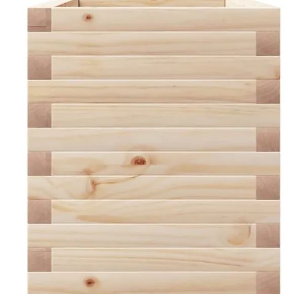 Plantekasse i massivt fyrretræ - Robust design til blomster | Størrelse: 90x40x49,5 cm