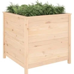 Plantekasse i massivt fyrretræ - Højbed til have | Størrelse: 82,5x82,5x78 cm