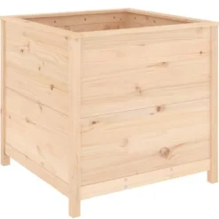Plantekasse i massivt fyrretræ - Højbed til have | Størrelse: 82,5x82,5x78 cm