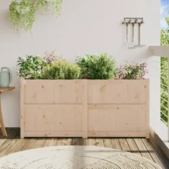 Plantekasse i massivt fyrretræ - Dekorativ havekasse | Størrelse: 150x50x70 cm
