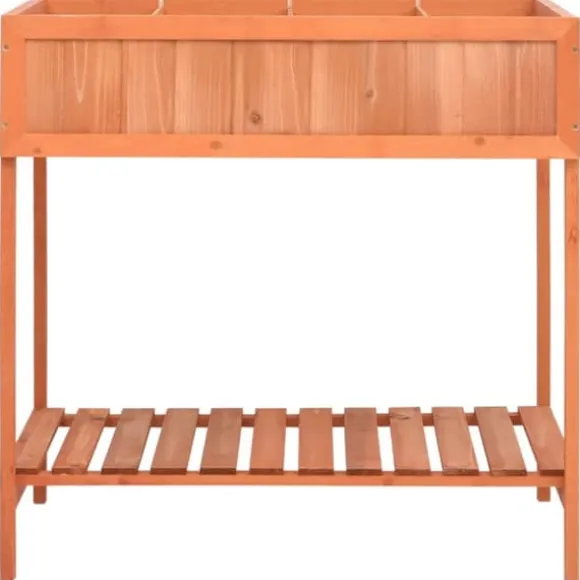 Plantekasse i massivt grantræ - Hævet 80x60x80 cm | Farve: Natur | Størrelse: 80x60x80 cm