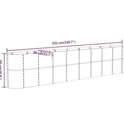 Plantekasse i pulverlakeret stål - Holdbar og vejrbestandig | Farve: Grøn | Størrelse: 332x40x68 cm