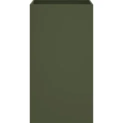 Plantekasse i stål - Holdbar og dekorativ til haven | Farve: Olivengrøn | Størrelse: 42x38x75 cm