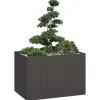 Plantekasse i stål 120x80x80 cm - Højbed til have og terrasse | Farve: Sort