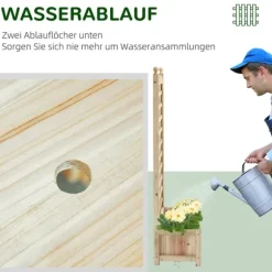 Plantekasse i træ med espalier til klatreplanter