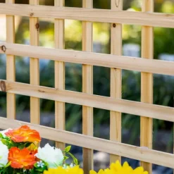 Plantekasse i træ med espalier til klatreplanter