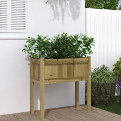 Plantekasse med ben i imprægneret fyrretræ - Haveskaber | Størrelse: 70x31x70 cm