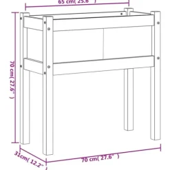 Plantekasse med ben i imprægneret fyrretræ - Haveskaber | Størrelse: 70x31x70 cm