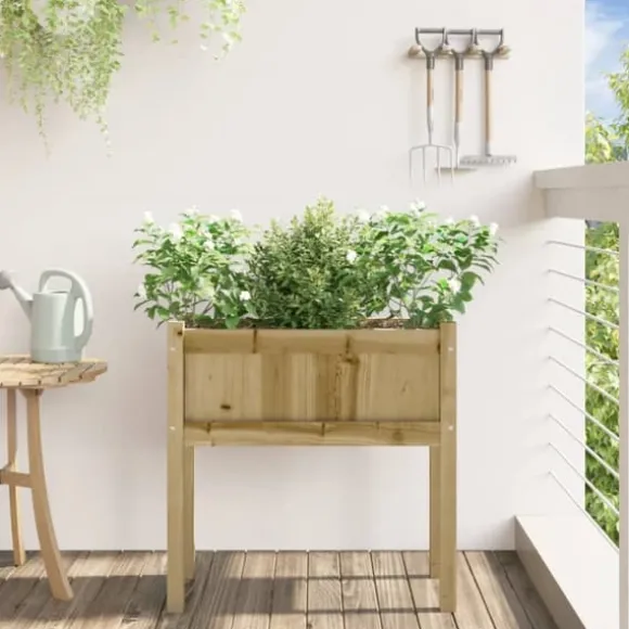 Plantekasse med ben i imprægneret fyrretræ - Haveskaber | Størrelse: 70x31x70 cm