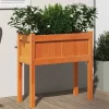Plantekasse med ben i massivt fyrretræ - Dekorativ havemøbel | Størrelse: 70x31x70 cm | Farve: Gyldenbrun