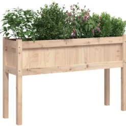 Plantekasse med ben i massivt fyrretræ - Perfekt til haven | Størrelse: 110x31x70 cm