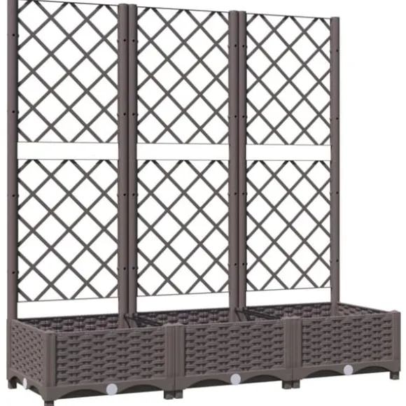 Plantekasse med espalier - Velegnet til udendørs brug | Størrelse: 120x40x121,5 cm | Farve: Brun
