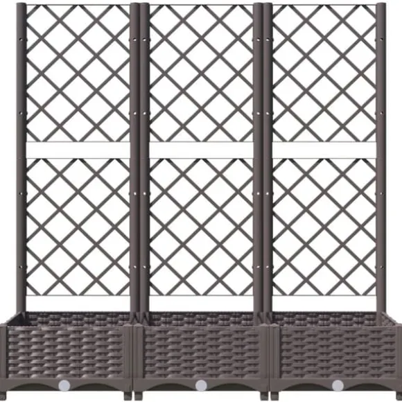 Plantekasse med espalier - Velegnet til udendørs brug | Størrelse: 120x40x121,5 cm | Farve: Brun