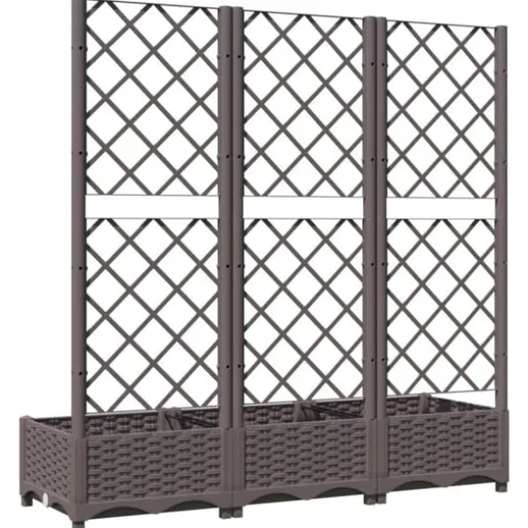 Plantekasse med espalier - Velegnet til udendørs brug | Størrelse: 120x40x121,5 cm | Farve: Brun