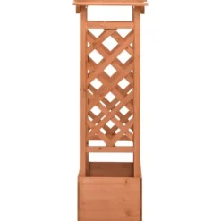 Plantekasse med espalier i fyrretræ - Robust og vejrbestandig | Størrelse: 49x39x117 cm