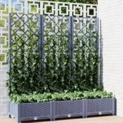 Plantekasse med espalier 120x40x121,5 cm PP mørkegrå - Plantekasse - Plantekasser - Home & Living