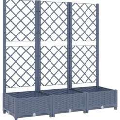 Plantekasse med espalier 120x40x121,5 cm PP mørkegrå - Plantekasse - Plantekasser - Home & Living