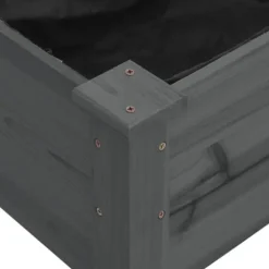 Plantekasse med foring i fyrretræ - Højbed | Størrelse: 240x45x25 cm | Farve: Grå